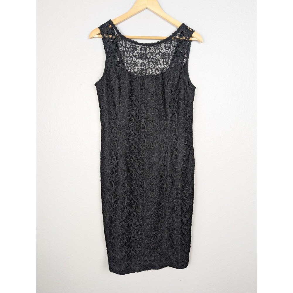 White House Black Market Black Lace Sleeveless Sheath Dress